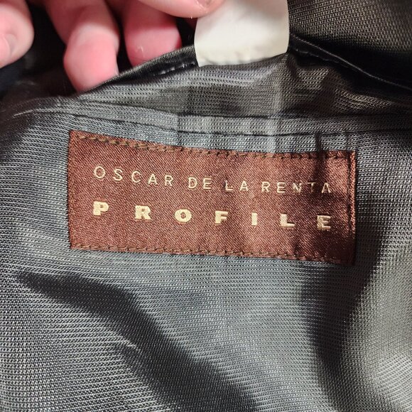 Oscar De La Renta Stretch Wool Blazer Mens 46R Navy Blue Suit‎ Jacket Sport Coat - Picture 9 of 12